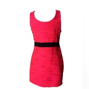 Bright pink dress bodycon mini dress with side zipper